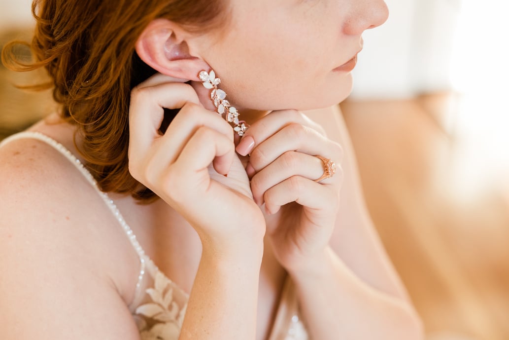 Bride Wearing Earring